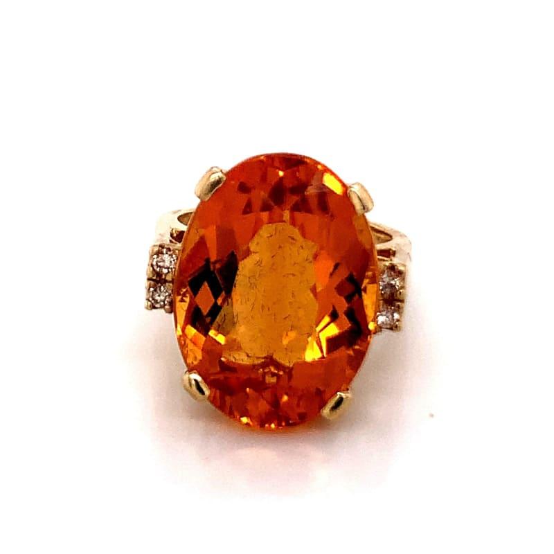 14k Gold Topaz And Diamond Ring - Seattle Gold Grillz