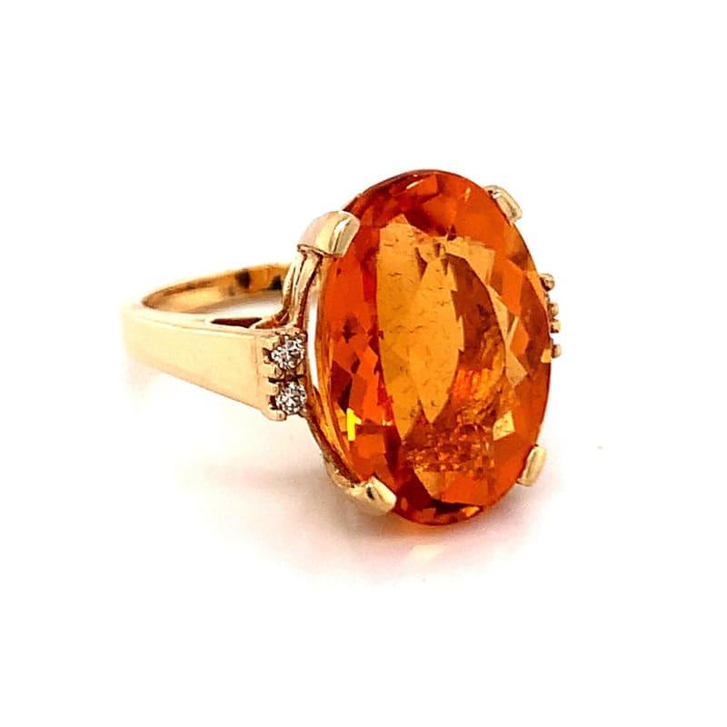 14k Gold Topaz And Diamond Ring - Seattle Gold Grillz
