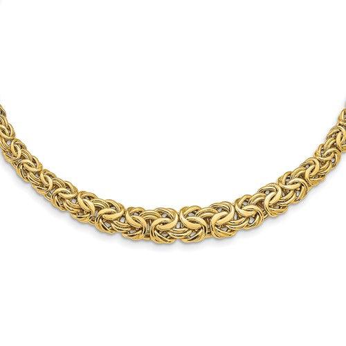 14k Graduated Byzantine Necklace - Seattle Gold Grillz