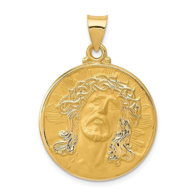 14k Head of Christ Medal Round Pendant - Seattle Gold Grillz