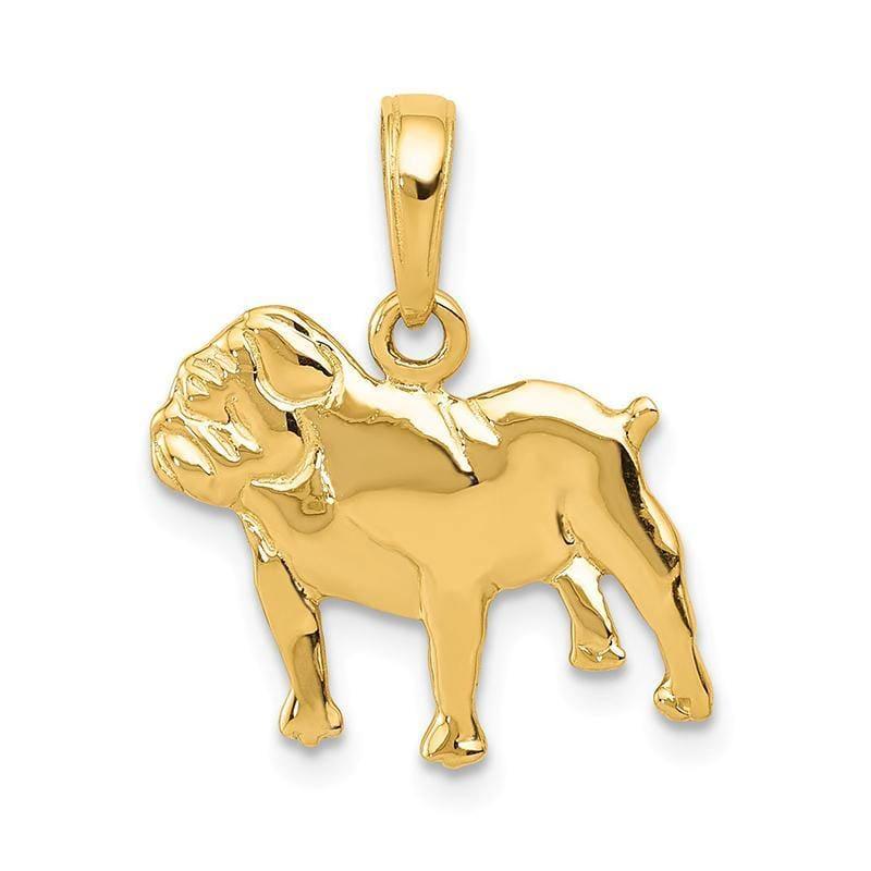14k High Polished Bulldog Charm - Seattle Gold Grillz