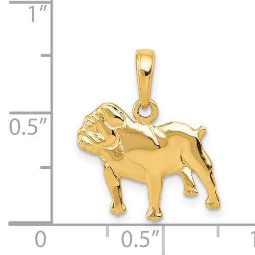 14k High Polished Bulldog Charm - Seattle Gold Grillz