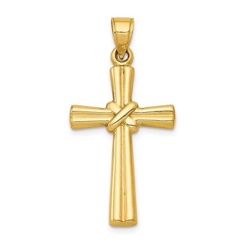 14k Hollow Cross Pendant - Seattle Gold Grillz