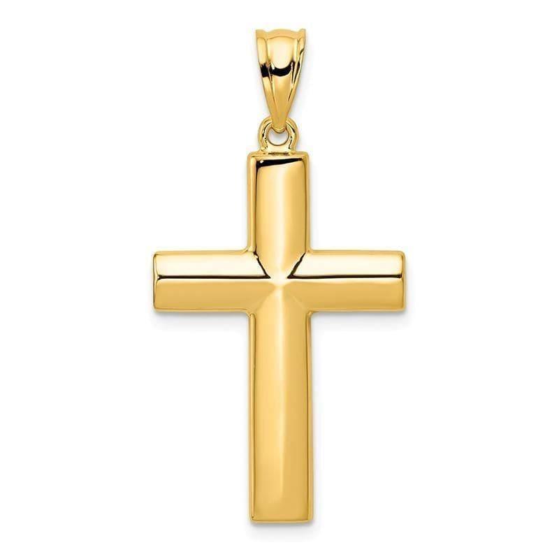 14k Hollow Cross Pendant - Seattle Gold Grillz