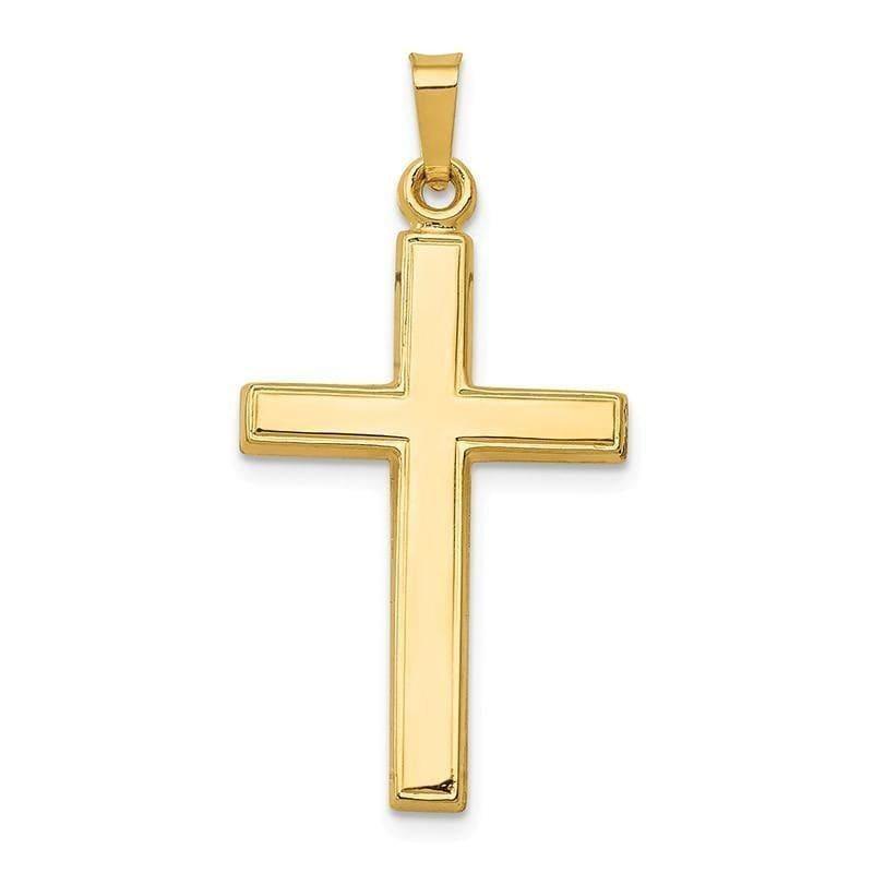 14k Hollow Cross Pendant - Seattle Gold Grillz