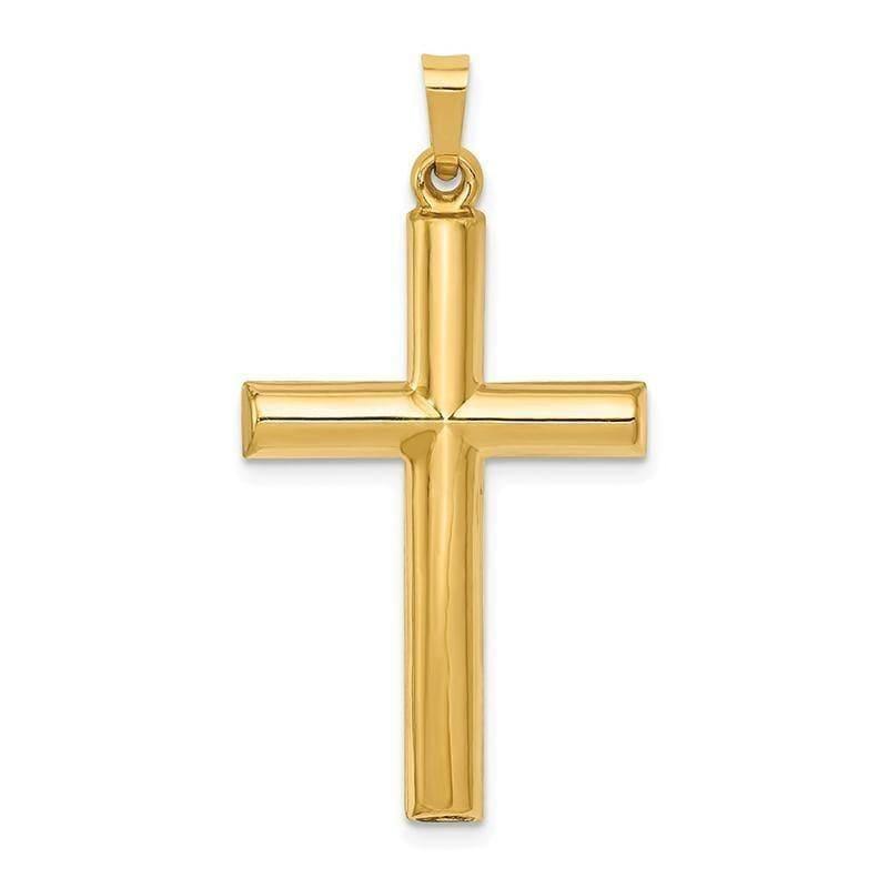 14k Hollow Cross Pendant - Seattle Gold Grillz