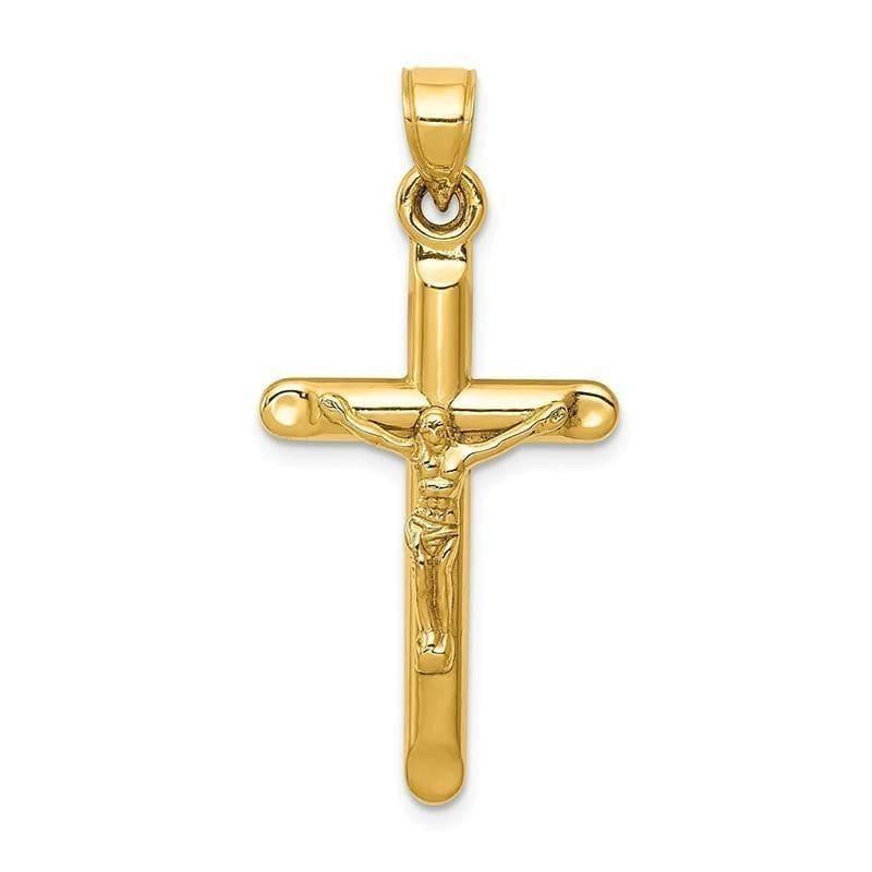 14k Hollow Crucifix Pendant. Weight: 0.98, Length: 36, Width: 17 - Seattle Gold Grillz