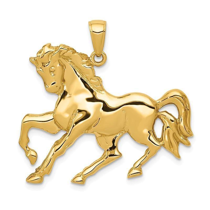 14k Horse Galloping Pendant - Seattle Gold Grillz