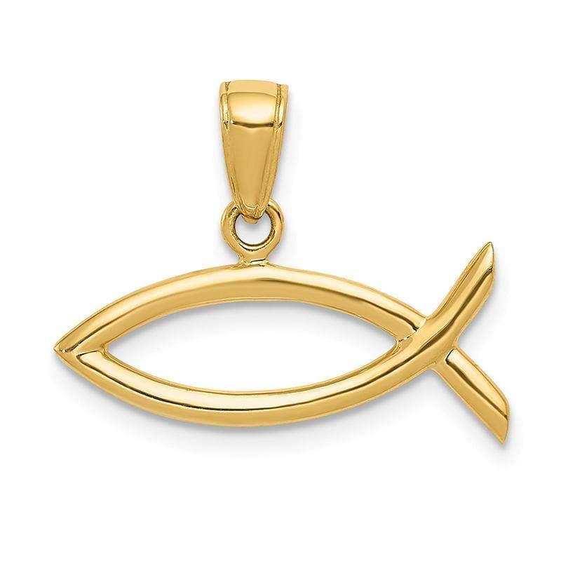 14k Ichthus Fish Pendant - Seattle Gold Grillz