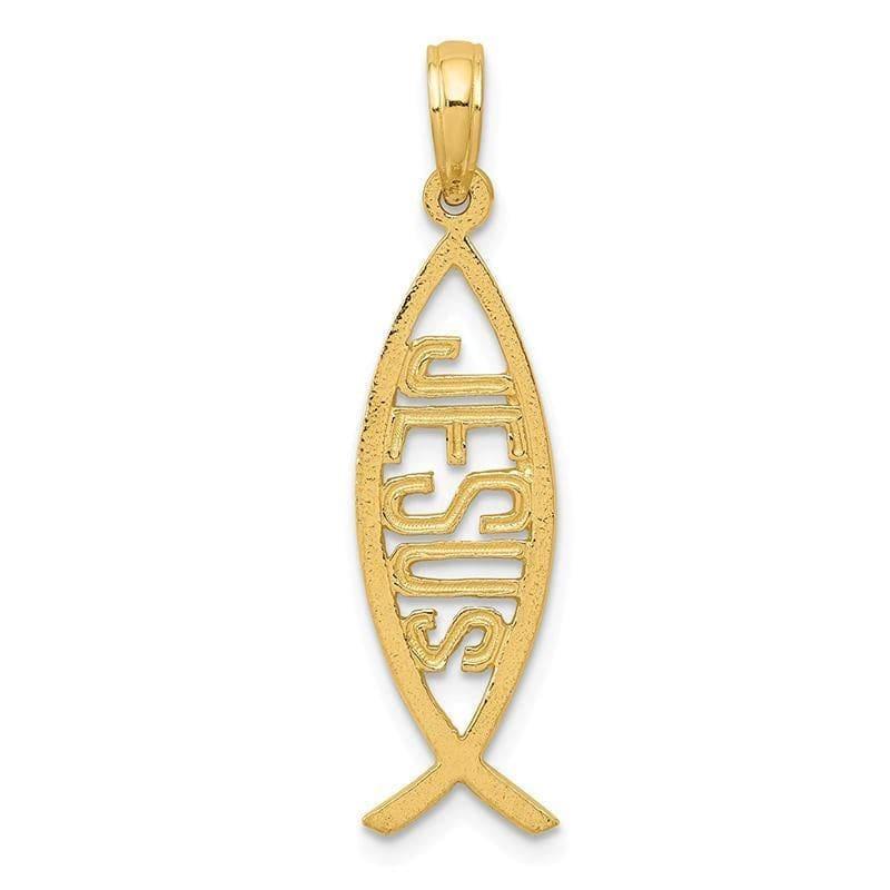 14K Ichthus Fish with Jesus Pendant - Seattle Gold Grillz
