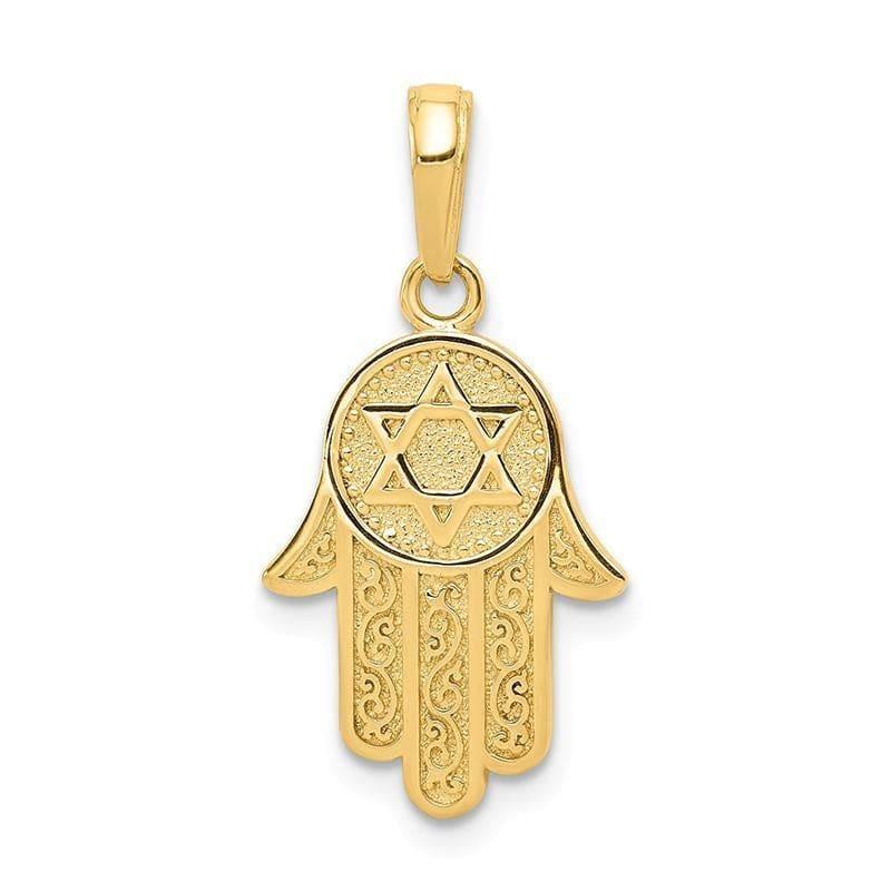 14k Jewish Hand of God w-Star of David Pendant. Weight: 1.34, Length: 25, Width: 12 - Seattle Gold Grillz