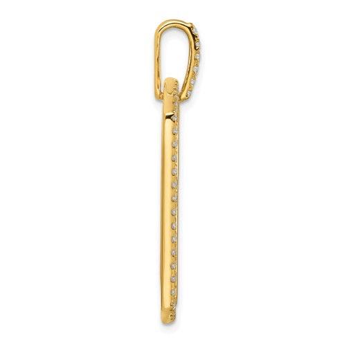 14K Lab Grown Diamond Cross Dog Tag Pendant - Seattle Gold Grillz
