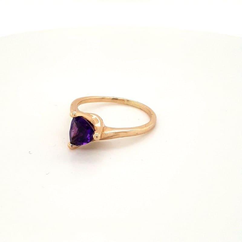 14k Ladies Trillion Amethyst Ring - Seattle Gold Grillz