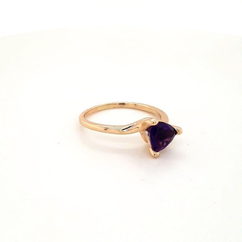 14k Ladies Trillion Amethyst Ring - Seattle Gold Grillz