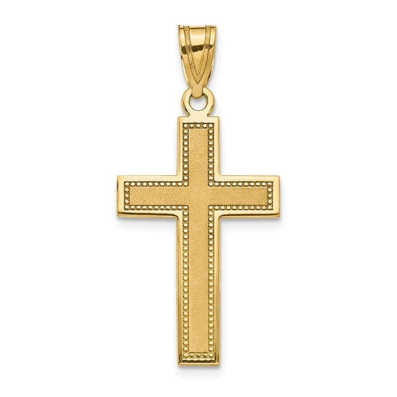 14K Large Satin Cross Pendant. Weight: 1.19, Length: 31, Width: 16 - Seattle Gold Grillz