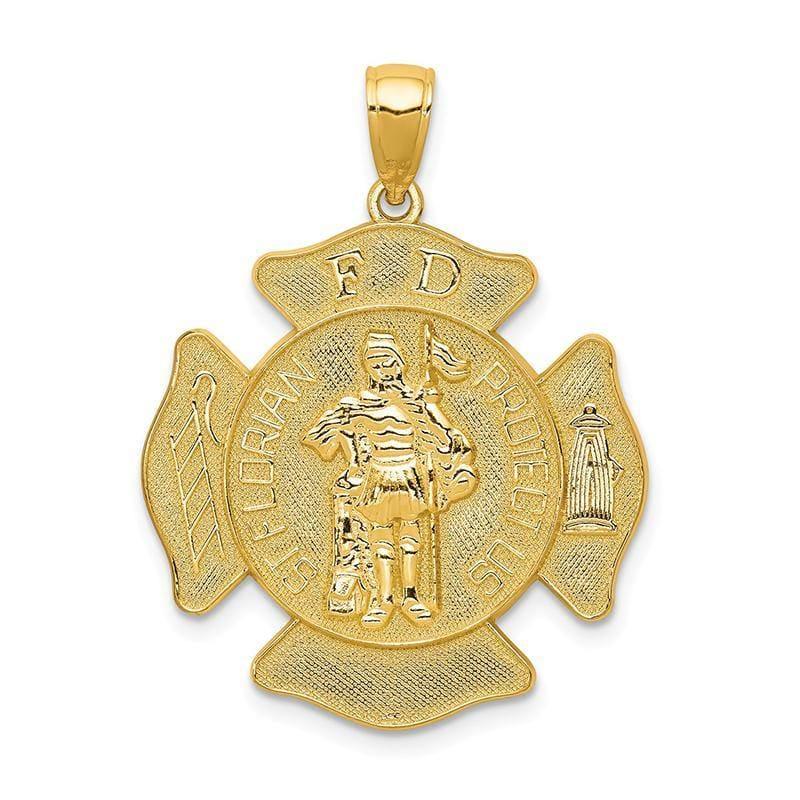 14k Large St. Florian Badge Pendant. Weight: 4.18, Length: 32, Width: 24 - Seattle Gold Grillz