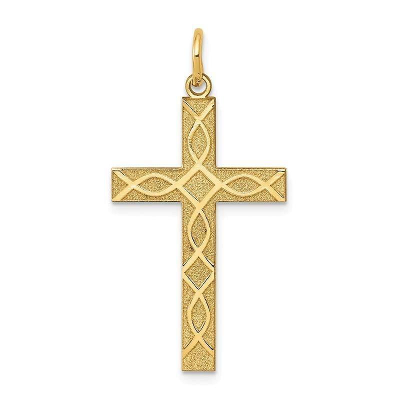 14K Laser Designed Cross Pendant - Seattle Gold Grillz