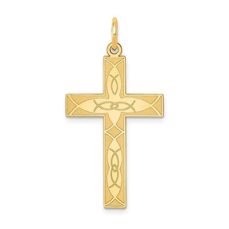 14K Laser Designed Cross Pendant - Seattle Gold Grillz