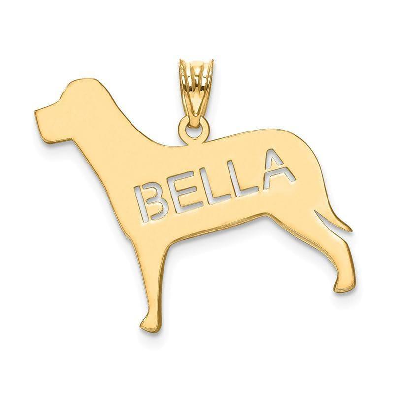 14k Laser Polished Dog Name Pendant - Seattle Gold Grillz