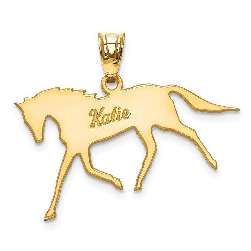 14k Laser Polished Horse Name Pendant - Seattle Gold Grillz