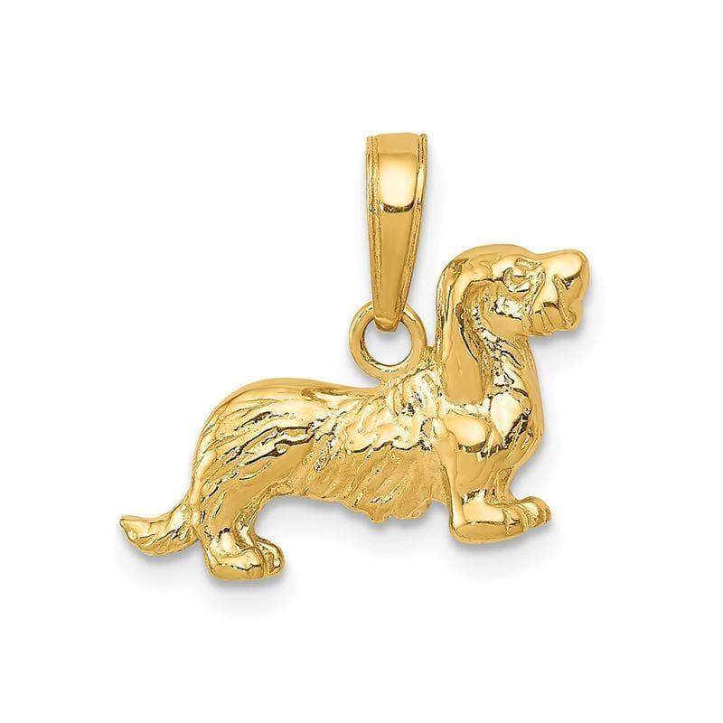 14k Long-Haired Dachshund Dog Pendant - Seattle Gold Grillz