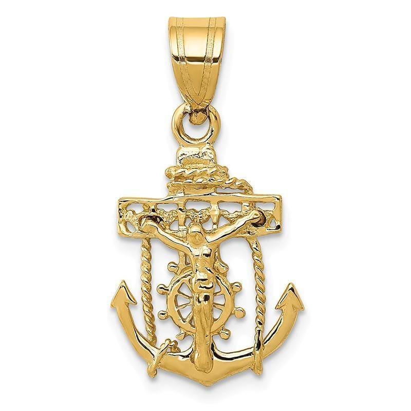 14k Mariners Cross Pendant - Seattle Gold Grillz
