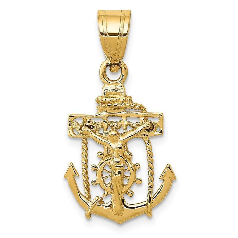 14k Mariners Cross Pendant | Seattle Gold Grillz