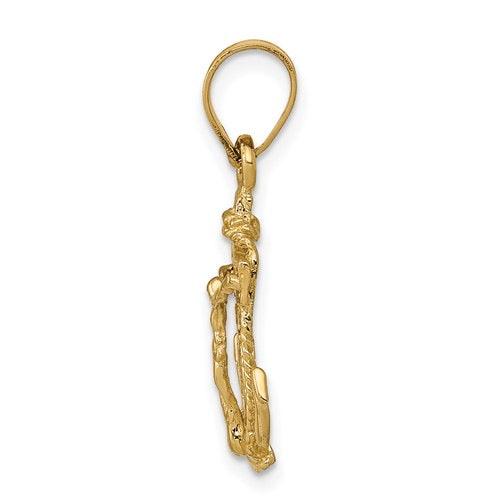 14k Mariners Cross Pendant - Seattle Gold Grillz