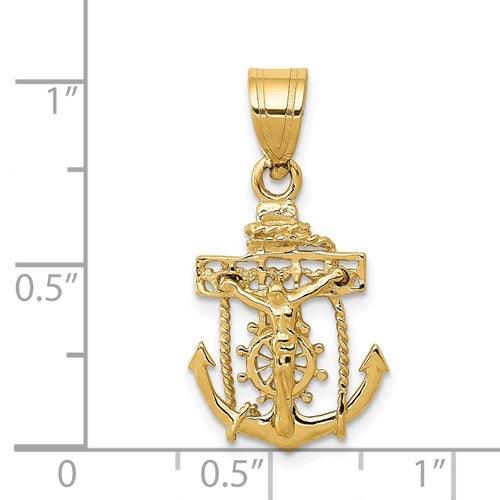 14k Mariners Cross Pendant - Seattle Gold Grillz
