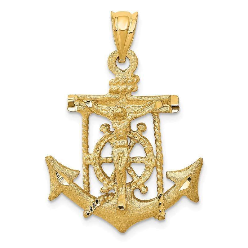 14k Mariners Cross Pendant. Weight: 2.9, Length: 28, Width: 20 - Seattle Gold Grillz