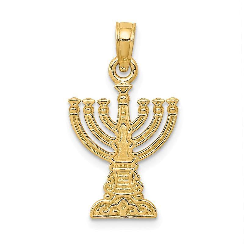 14k Menorah Pendant. Weight: 1, Length: 21, Width: 12 - Seattle Gold Grillz