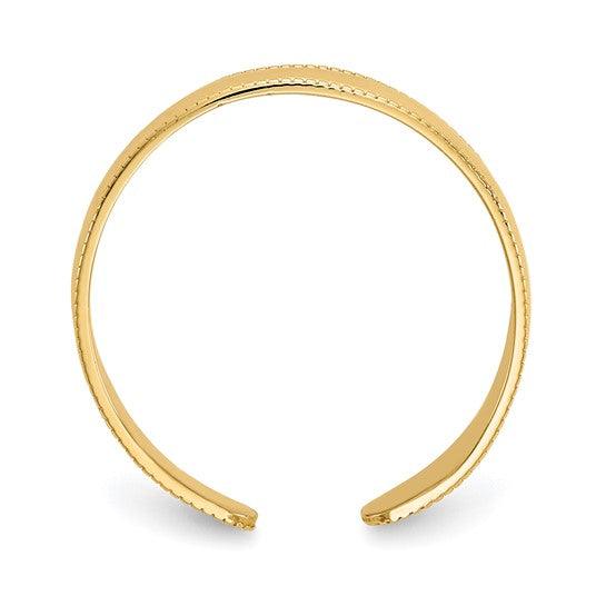 14K Milgrain Adjustable Toe Ring - Seattle Gold Grillz