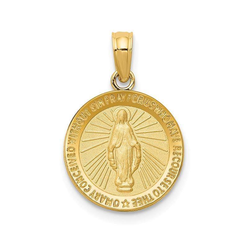 14k Miraculous Medal Pendant. Weight: 0.98, Length: 20, Width: 13 - Seattle Gold Grillz