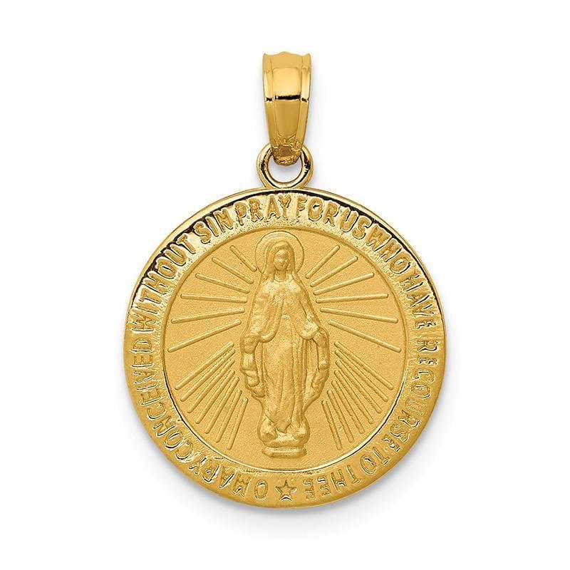 14k Miraculous Medal Pendant. Weight: 1.79, Length: 23, Width: 15 - Seattle Gold Grillz
