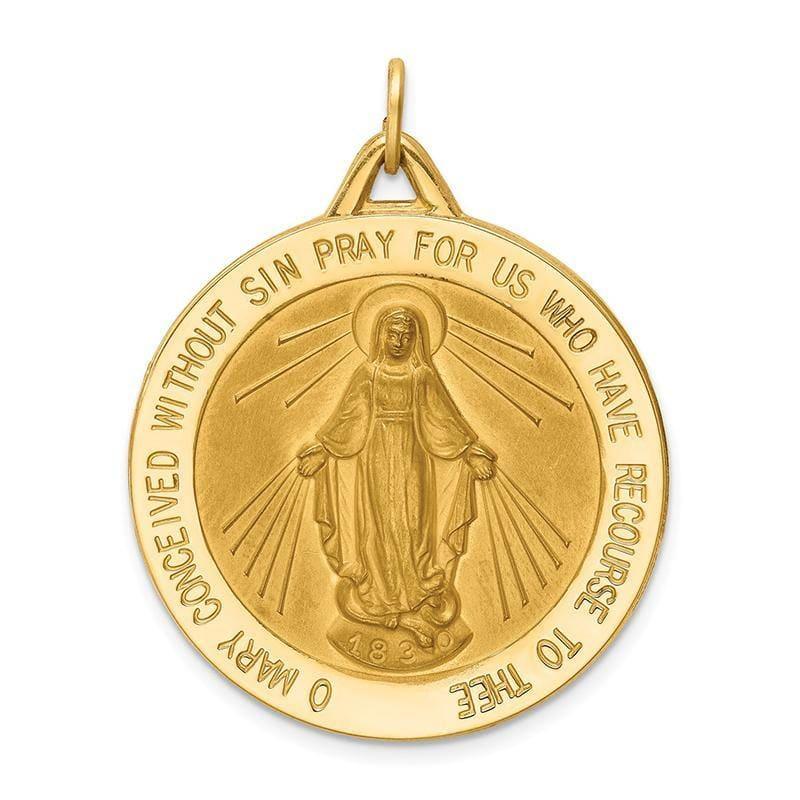 14k Miraculous Medal Pendant. Weight: 7.93, Length: 37.5, Width: 29.5 - Seattle Gold Grillz