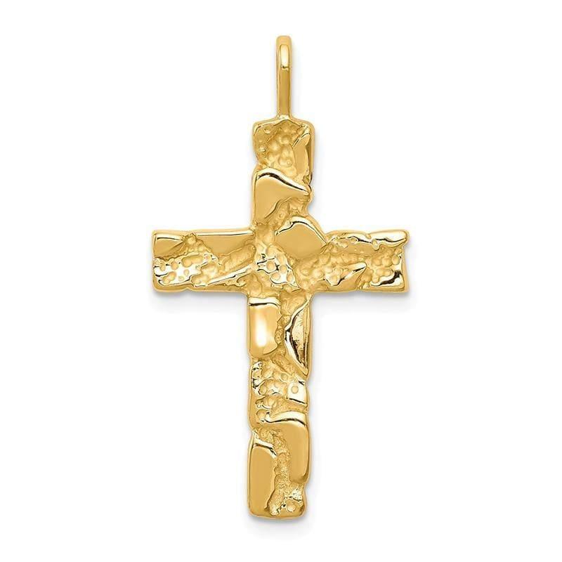 14k Nugget Cross Pendant - Seattle Gold Grillz