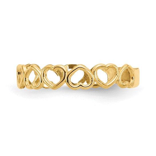 14k Open Hearts Toe Ring - Seattle Gold Grillz