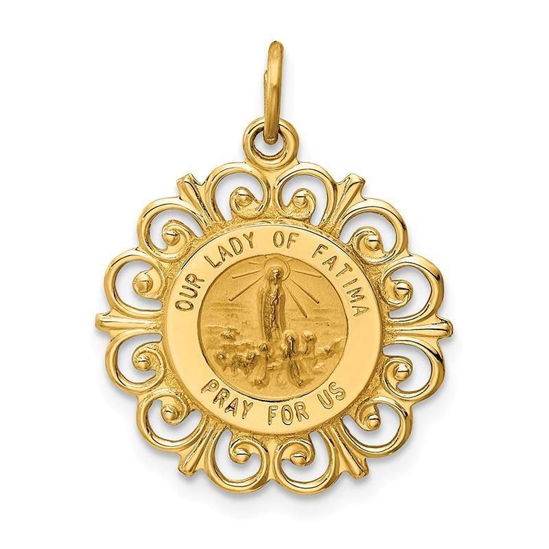 14k Our Lady of Fatima Medal Pendant - Seattle Gold Grillz