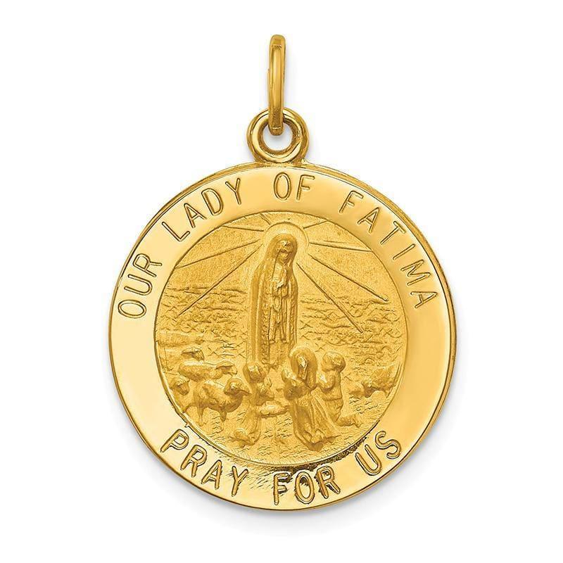 14k Our Lady of Fatima Medal Pendant - Seattle Gold Grillz