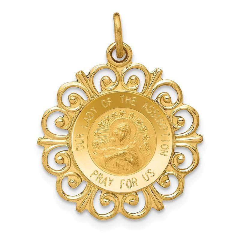 14k Our Lady Of The Assumption Medal Pendant - Seattle Gold Grillz