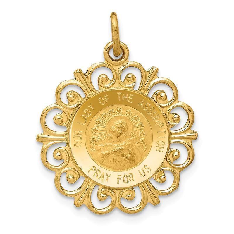 14k Our Lady Of The Assumption Medal Pendant - Seattle Gold Grillz