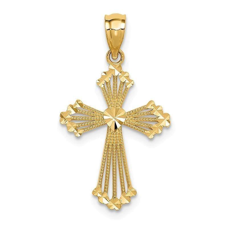 14k Passion Cross Pendant. Weight: 0.63, Length: 27, Width: 16 - Seattle Gold Grillz