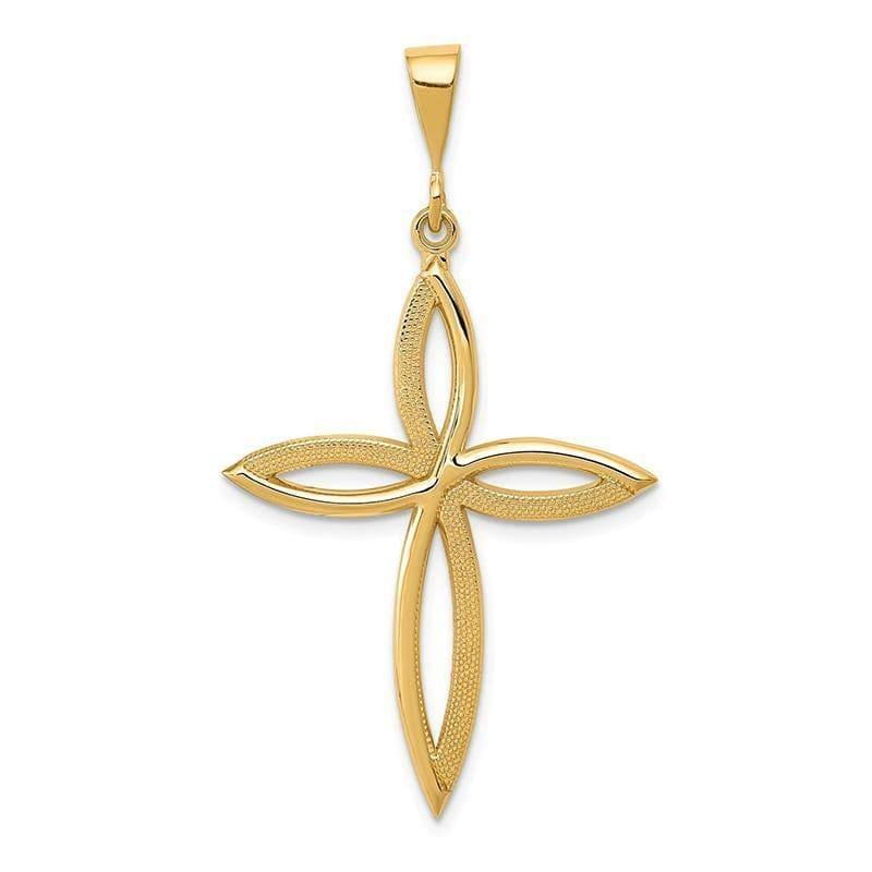 14k Passion Cross Pendant. Weight: 1.62, Length: 44, Width: 24 - Seattle Gold Grillz