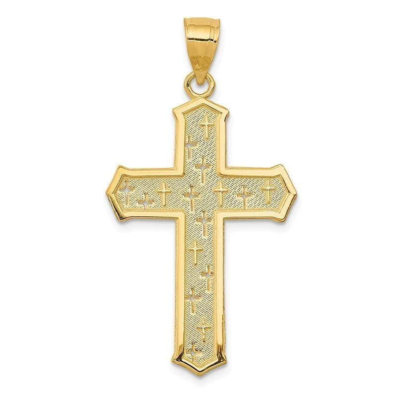 14k Passion Cross Pendant. Weight: 1.72, Length: 34, Width: 19 - Seattle Gold Grillz