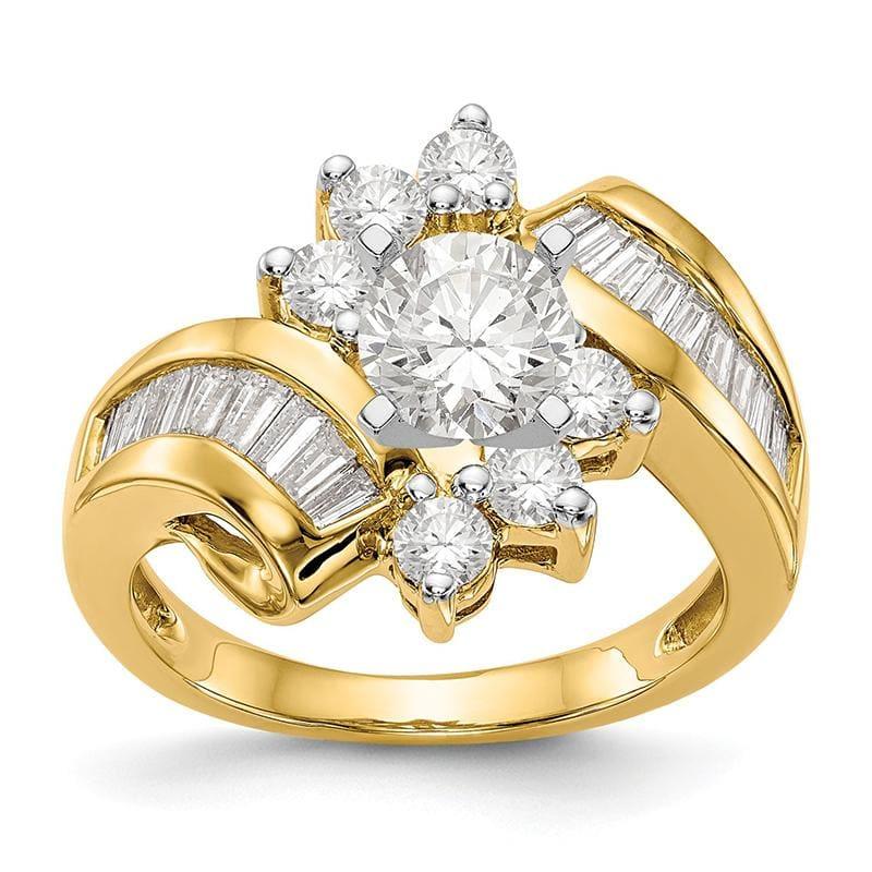14k Peg Set Diamond Semi-mount By-Pass Engagement Ring - Seattle Gold Grillz