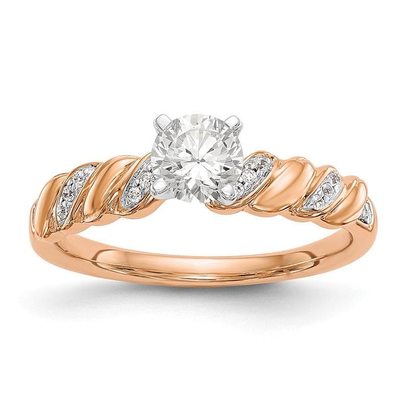 14k Peg Set Diamond Semi-mount Criss-Cross Engagement Ring - Seattle Gold Grillz