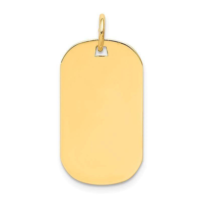 14k Plain .009 Gauge Engraveable Dog Tag Disc Charm - Seattle Gold Grillz