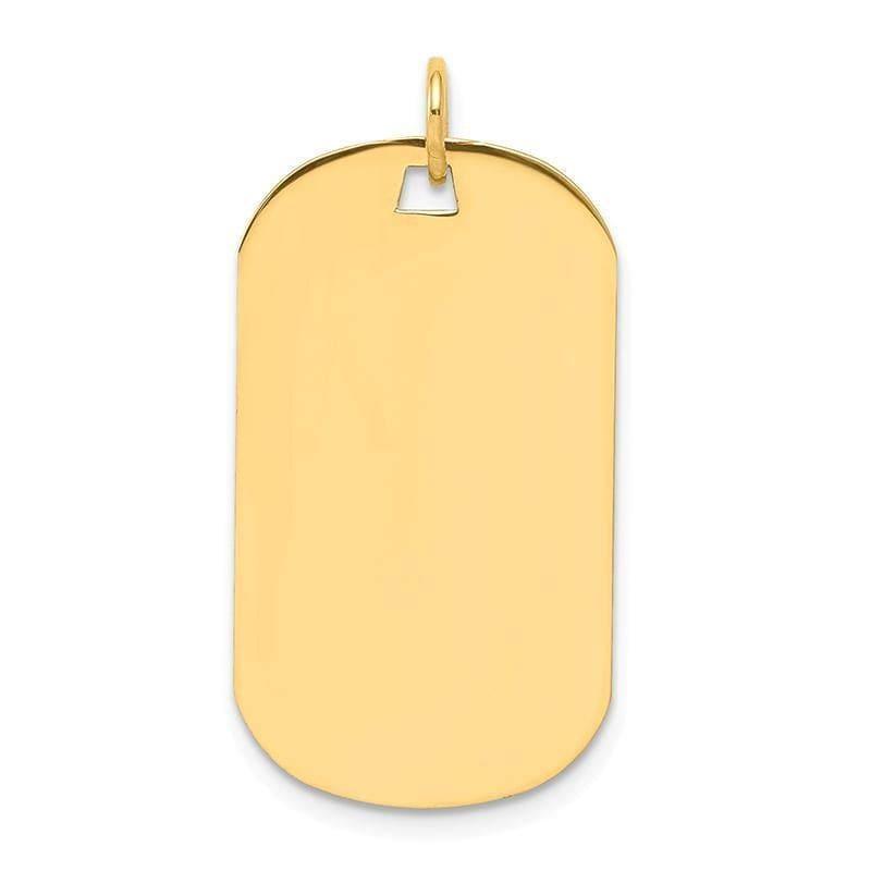 14k Plain .011 Gauge Engraveable Dog Tag Disc Charm - Seattle Gold Grillz