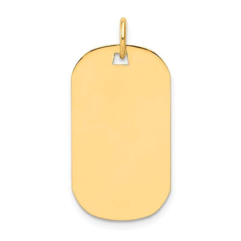 14k Plain .013 Gauge Engraveable Dog Tag Disc Charm - Seattle Gold Grillz
