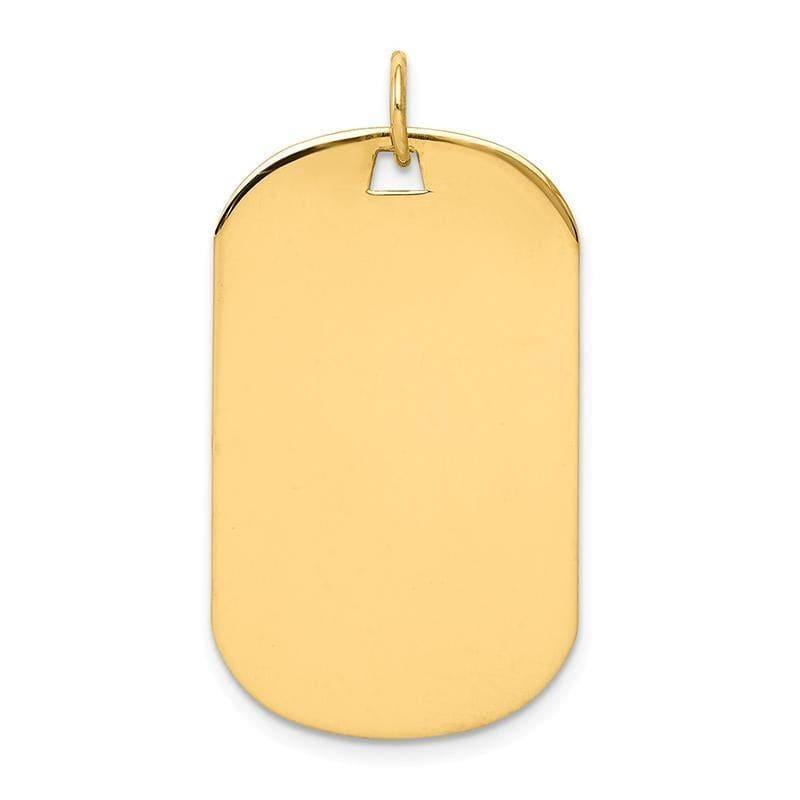14k Plain .027 Gauge Engraveable Dog Tag Disc Charm - Seattle Gold Grillz